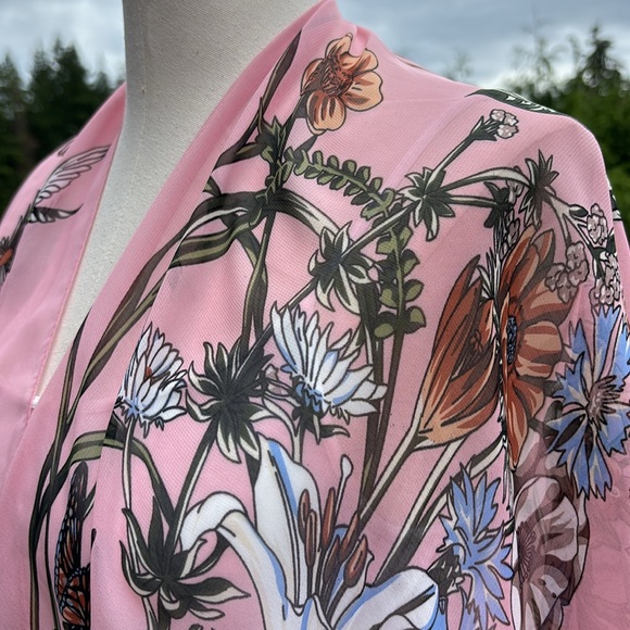 Boho Pink Chiffon Kimono - Picture 4 of 10